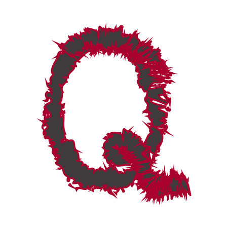 abstract font color Q compatible with small abstract font color a-z and can to do many thing on web design or website.のイラスト素材