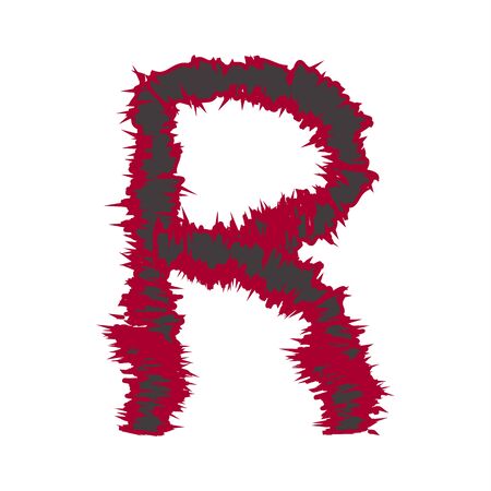 abstract font color R compatible with small abstract font color a-z and can to do many thing on web design or website.のイラスト素材