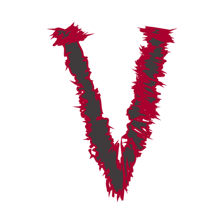 abstract font color V compatible with small abstract font color a-z and can to do many thing on web design or website.のイラスト素材