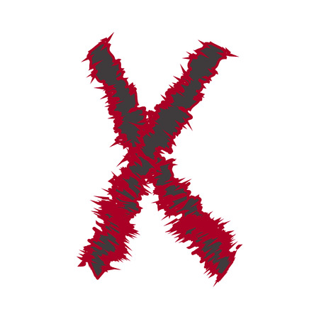 abstract font color X compatible with small abstract font color a-z and can to do many thing on web design or website.のイラスト素材