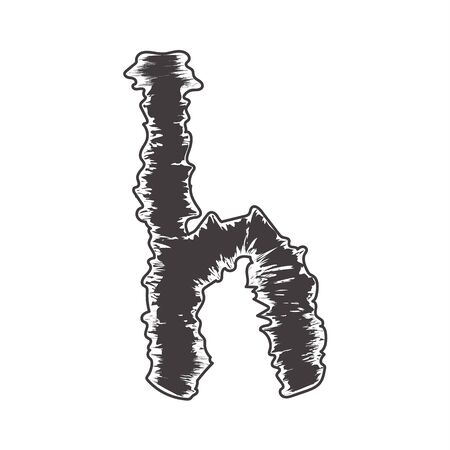 small pattern font black h compatible with pattern font black A-Z and can to do many thing on web design or website.のイラスト素材