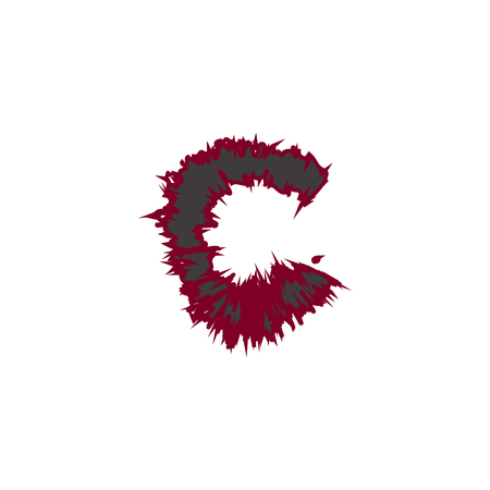 small abstract font color c compatible with abstract font color A-Z and can to do many thing on web design or website.のイラスト素材
