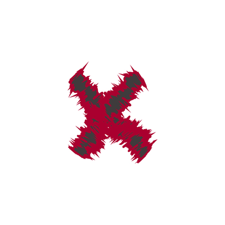 small abstract font color x compatible with abstract font color A-Z and can to do many thing on web design or website.のイラスト素材