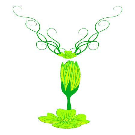 font green flower Y it all have green color.のイラスト素材