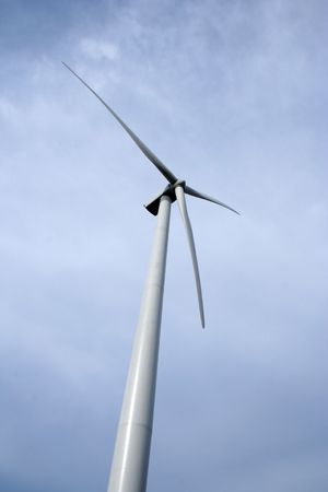 A windmill on a Northern Ontario wind farm.