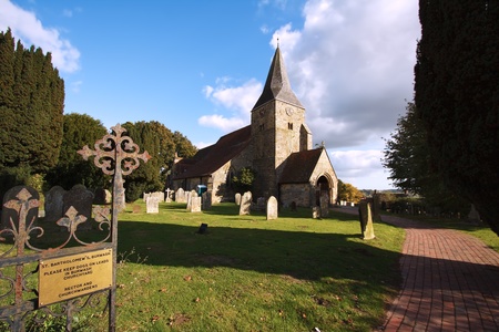 View of Burwash churchの写真素材