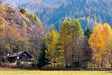 Alpine chalet Cormayeurの写真素材