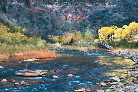 Zion National Park Utah autumn landscapeの写真素材