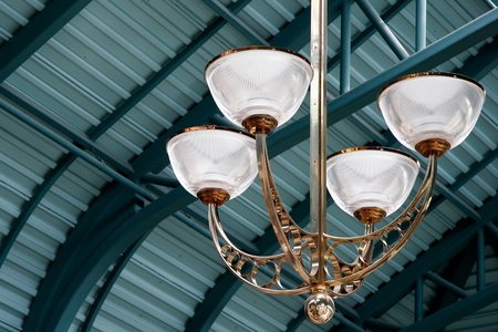 Close-up view of a light fitting in the Victoria Conference Centre