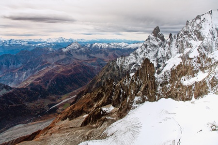 View from Monte Bianco (Mont Blanc) Valle d'Aosta Italyの写真素材