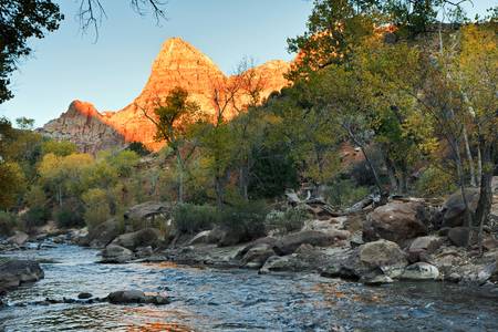 Zion National Park Utah autumn landscape virginの写真素材