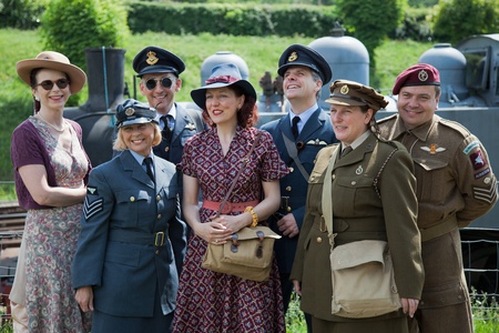 Bluebell Railway, Horsted Keynes, West Sussex, UK  - May 7, 2011 -Southern at War re-enactment dayのeditorial素材