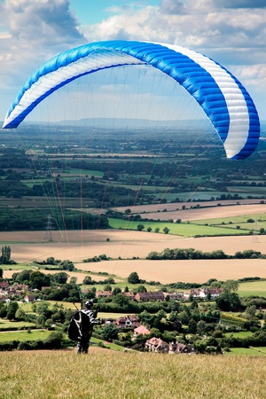 Paragliding at Devil's Dykeの写真素材