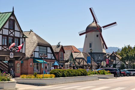 Main street in Solvangのeditorial素材