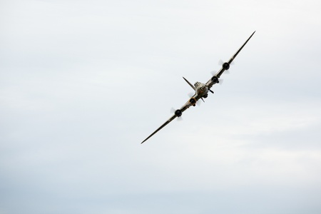 Memphis Belle Boeing B 17 bomber flying over Shoreham airfieldのeditorial素材