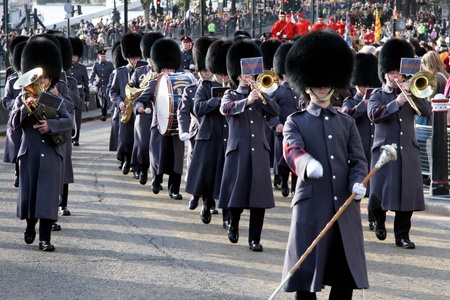 Band of the Honorable Artillery Company marching at the Lord Mayor's Show London