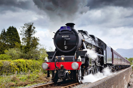 The Jacobite steaming through Corpachのeditorial素材