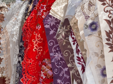 Tablecloths for saleの写真素材