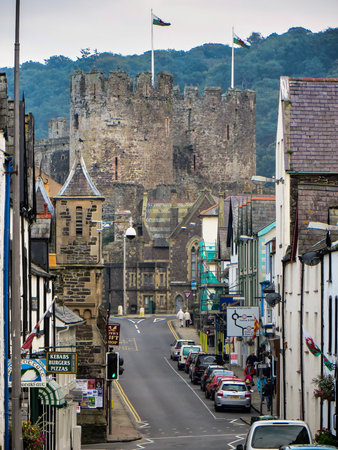 Conwy town and castleのeditorial素材
