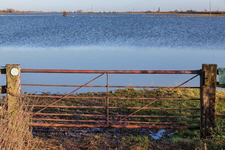 Flooded land near Elyの写真素材