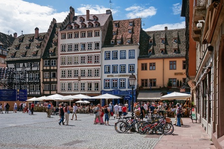 Busy square in Strasbourgのeditorial素材