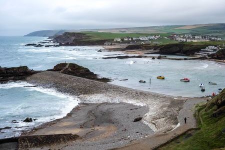 Scenic view of the Bude coastline