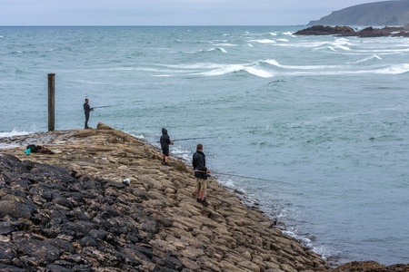 Sea fishing at Budeのeditorial素材