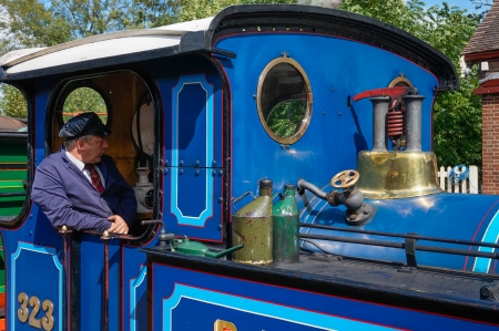 Partial view Bluebell steam engine at Sheffield Park stationのeditorial素材