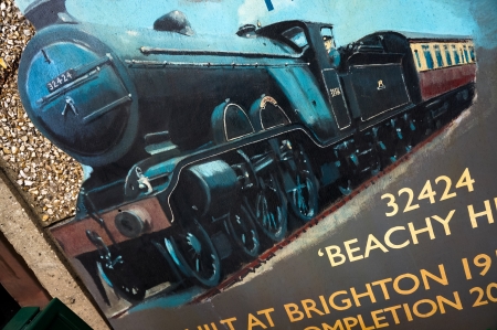 Old advertising board at Sheffield Park Stationのeditorial素材