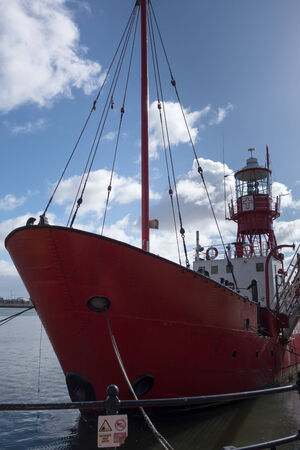 CARDIFF UK MARCH 2014 - View of Lightship 2000のeditorial素材