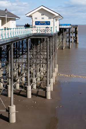 CARDIFF UK MARCH 2014 - View of Penarth Pierのeditorial素材