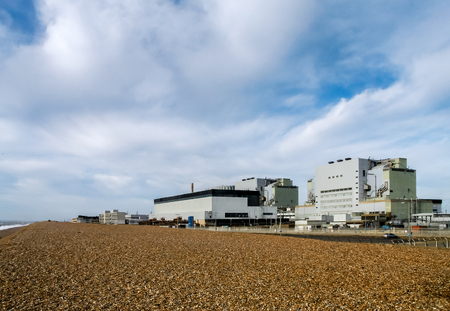DUNGENESS, KENT UK - FEBRUARY 3   Nuclear Power Station on the beach at Dungeness on February 3, 2008のeditorial素材