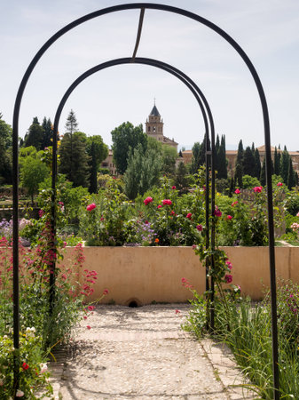 View from the Alhambra Palace gardensのeditorial素材