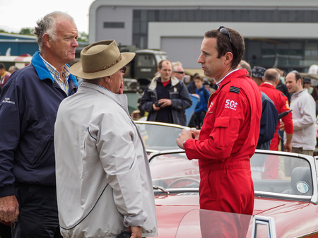 Red Arrows pilots entertaining the crowds at Biggin Hillのeditorial素材