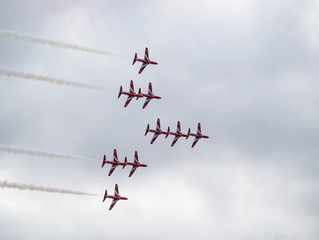 Red Arrows display team 50th anniversary at Biggin Hill airportのeditorial素材
