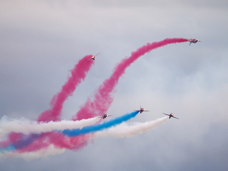 Red Arrows display team 50th anniversary at Biggin Hill airportのeditorial素材