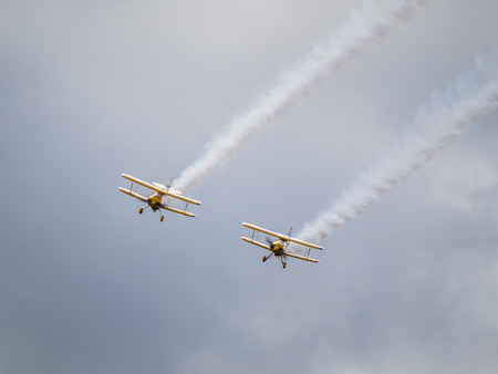 The Trig Aerobatic Team flying over Biggin Hill airportのeditorial素材