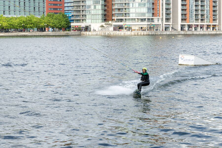 Wakeboarding at North Greenwichのeditorial素材