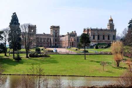 Witley Court ruins formal gardens and classical fountainsのeditorial素材
