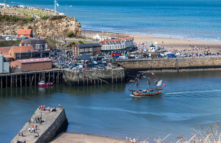 Whitby Harbour in North Yorkshireのeditorial素材