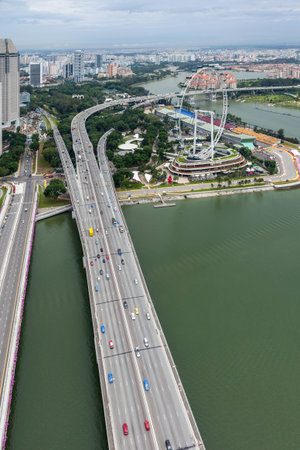 View of the motorway system in Singapore