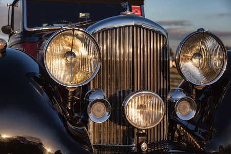 Close-up of the front of vintage Bentleyのeditorial素材