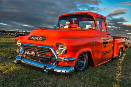 Old american pickup truck parked at Goodwoodのeditorial素材