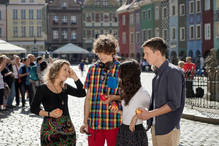 Young people enjoying themselves in Poznanのeditorial素材