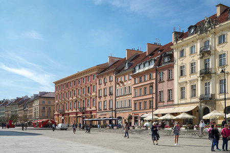 A view of the Old Market Square in Warsawのeditorial素材