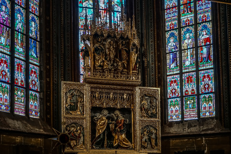 Altar in St Vitus Cathedral in Pragueのeditorial素材