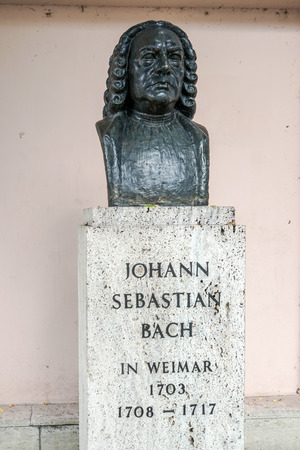 Bust of Johann Sebastian Bach in Weimarの写真素材