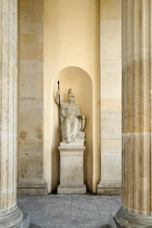 Statue of Minerva under the Brandenburg Gate in Berlin