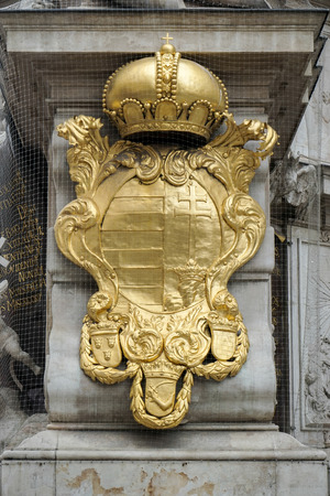 Partial view of the Plague Column on the Graben in Viennaの写真素材