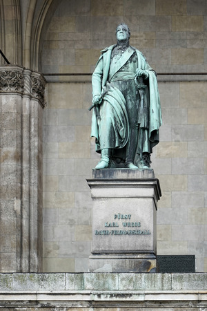 Statue of Karl Wrede at Feldherrnhalle in Munichのeditorial素材